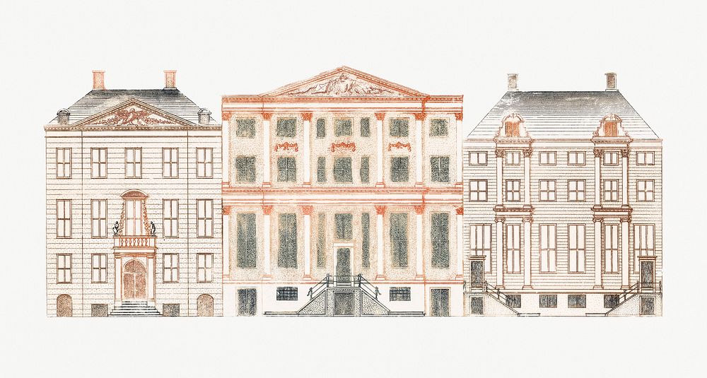 Amsterdam Canal Houses on the Herengracht by Johan Teyler (1648-1709). Original from Rijks Museum. Digitally enhanced by…