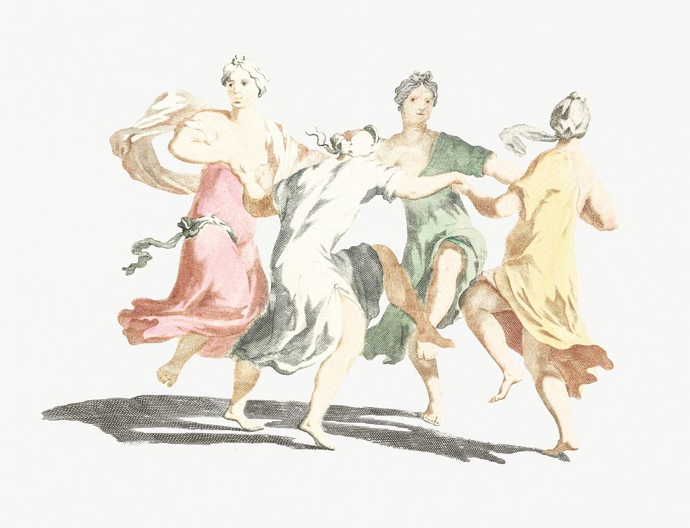 Four Dancing Women by Johan Teyler (1648-1709). Original from Rijks Museum. Digitally enhanced by rawpixel.