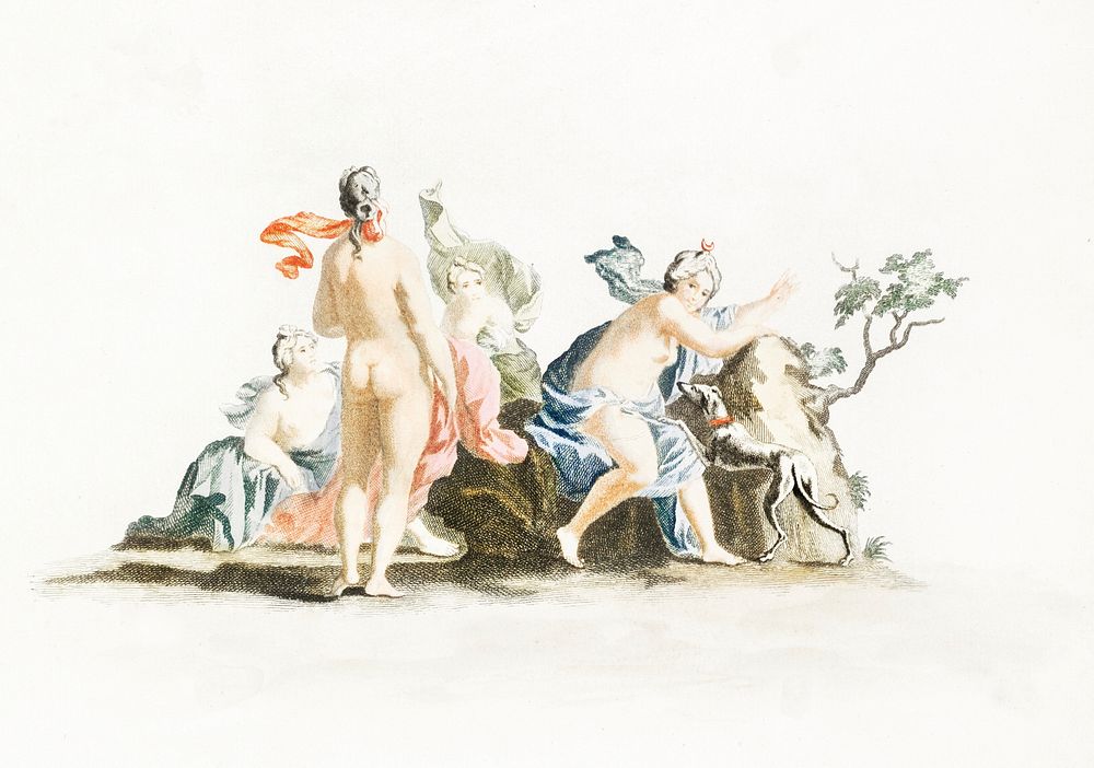 Diana and Her Nymphs by Johan Teyler (1648-1709). Original from The Rijksmuseum. Digitally enhanced by rawpixel.