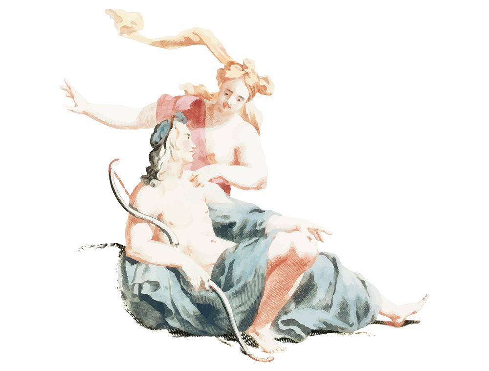 Vintage illustration of Venus and Adonis