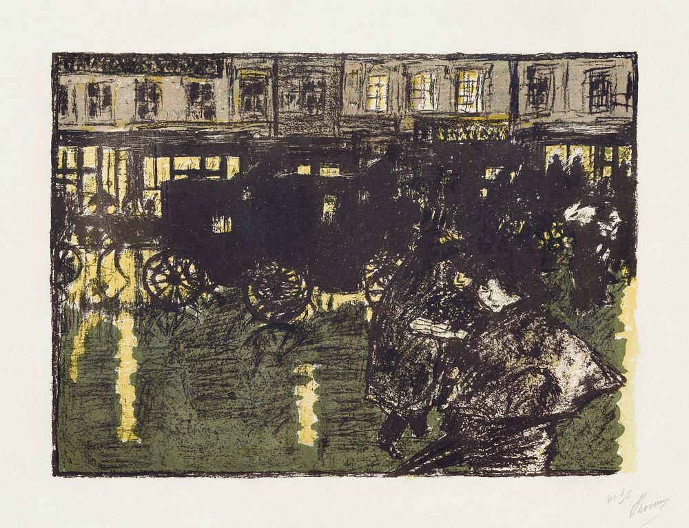 Some Aspects of Life in Paris, 11: A Street on a Rainy Evening (1898) print in high resolution by Pierre Bonnard. Original…