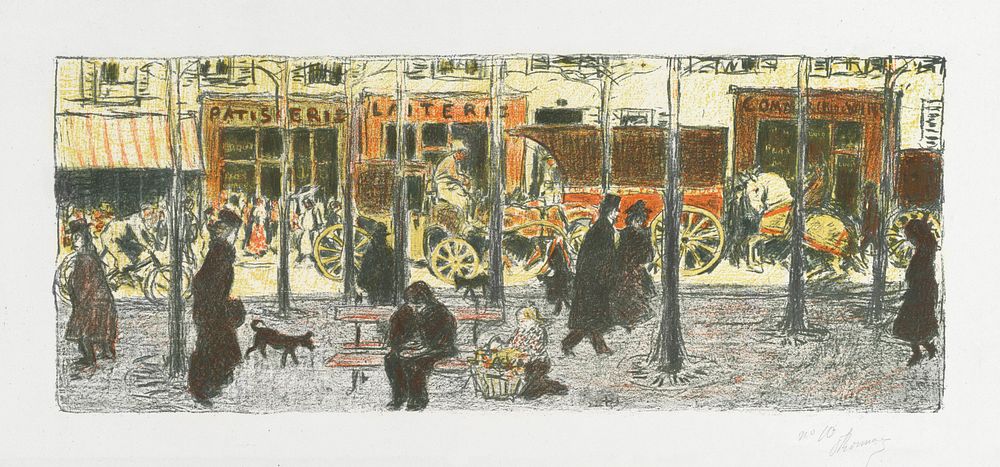 Boulevard, from the series "Some Aspects of Parisian Life" (1896) print in high resolution by Pierre Bonnard. Original from…