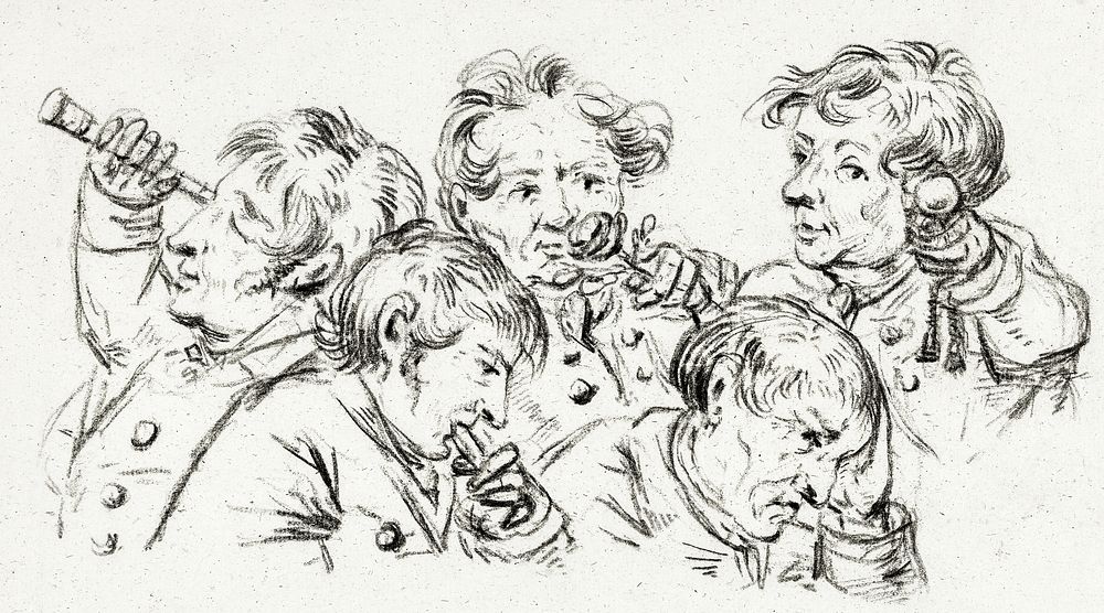 The five senses (1832) by Jean Bernard (1775-1883). Original from The Rijksmuseum. Digitally enhanced by rawpixel.