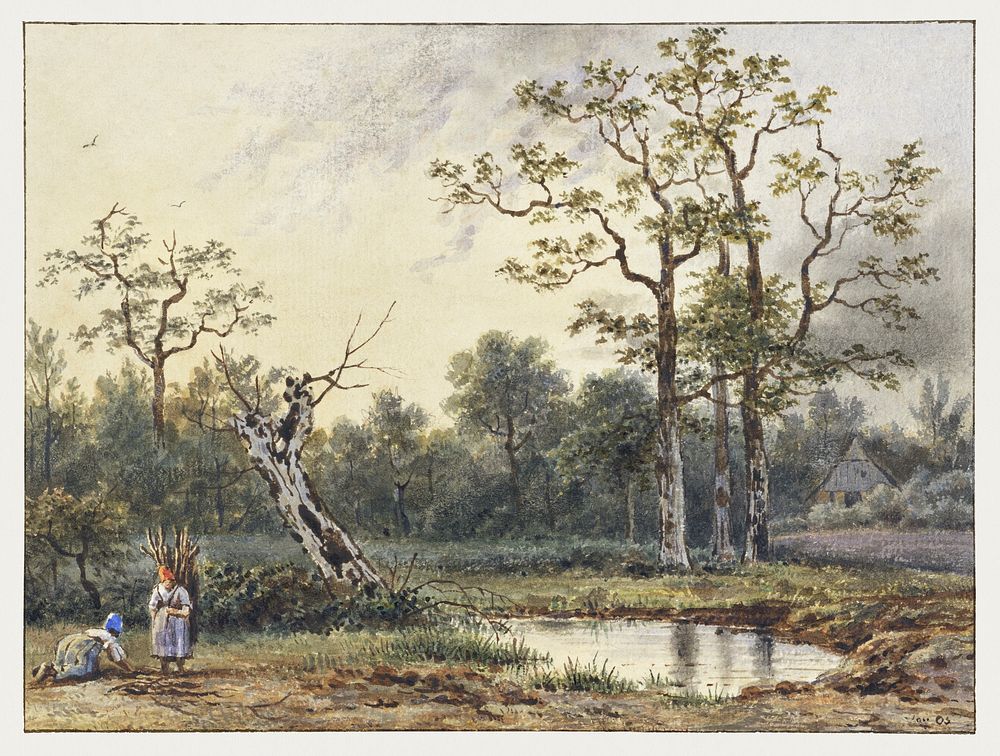 Landschap met twee sprokkelaarsters by Georgius Jacobus Johannes van Os (1782&ndash;1861). Original from The Rijksmuseum.…