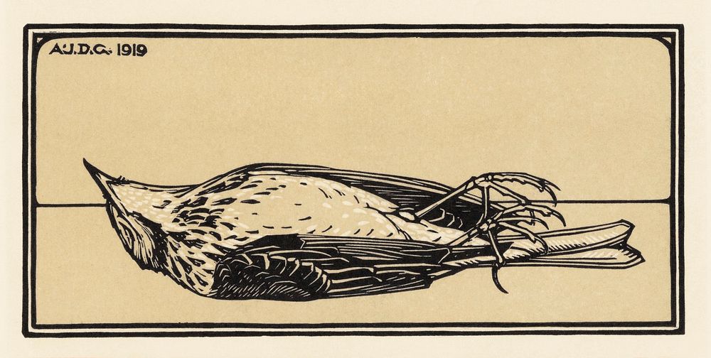 Dead bird (1919) by Julie de Graag (1877-1924). Original from The Rijksmuseum. Digitally enhanced by rawpixel.