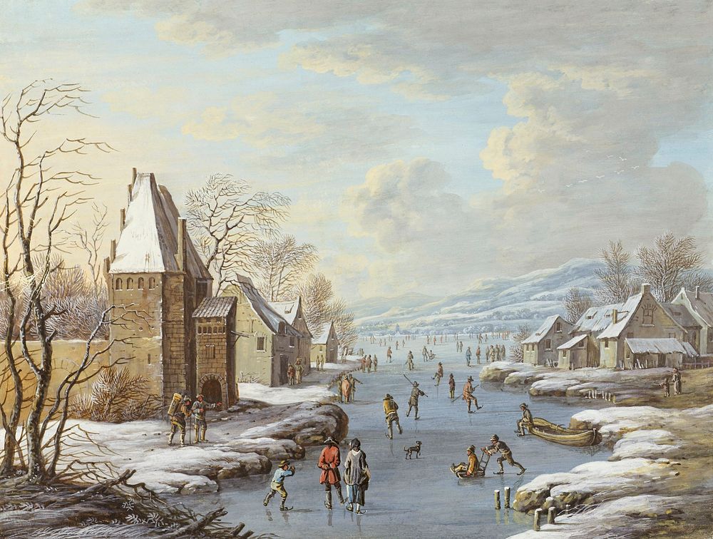 Wintergezicht Met Ijsvermaak by Barbara Regina Dietzsch (1706&ndash;1783) and Christoph Ludwig Agricola (1667&ndash;1719)…