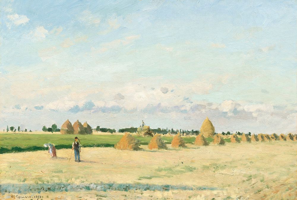 Landscape, Ile-de-France (1873) by Camille Pissarro. Original from The National Gallery of Art. Digitally enhanced by…
