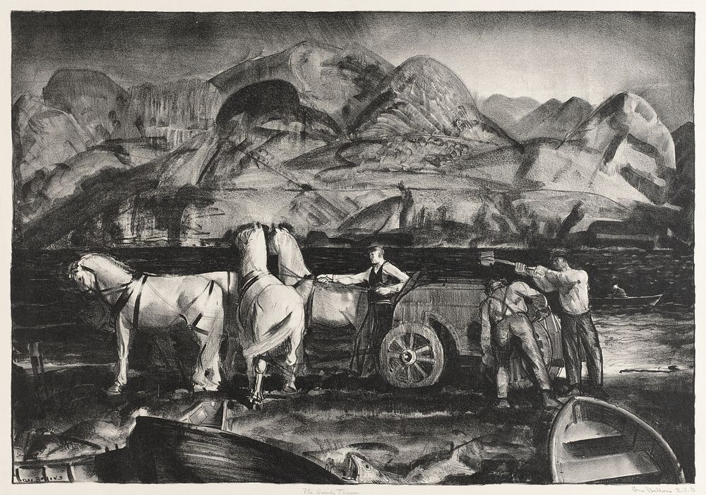 The sand team (ca. 1919) print in high resolution by George Wesley Bellows. Original from the Boston Public Library.…