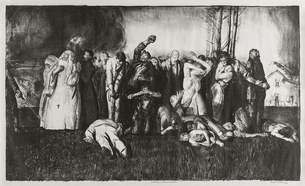 Village massacre (1918) print in high resolution by George Wesley Bellows. Original from the Boston Public Library.…