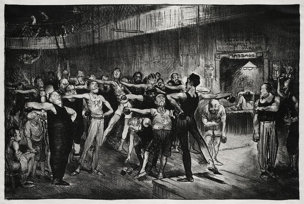 Business-men's class (1916) print in high resolution by George Wesley Bellows. Original from the Boston Public Library.…