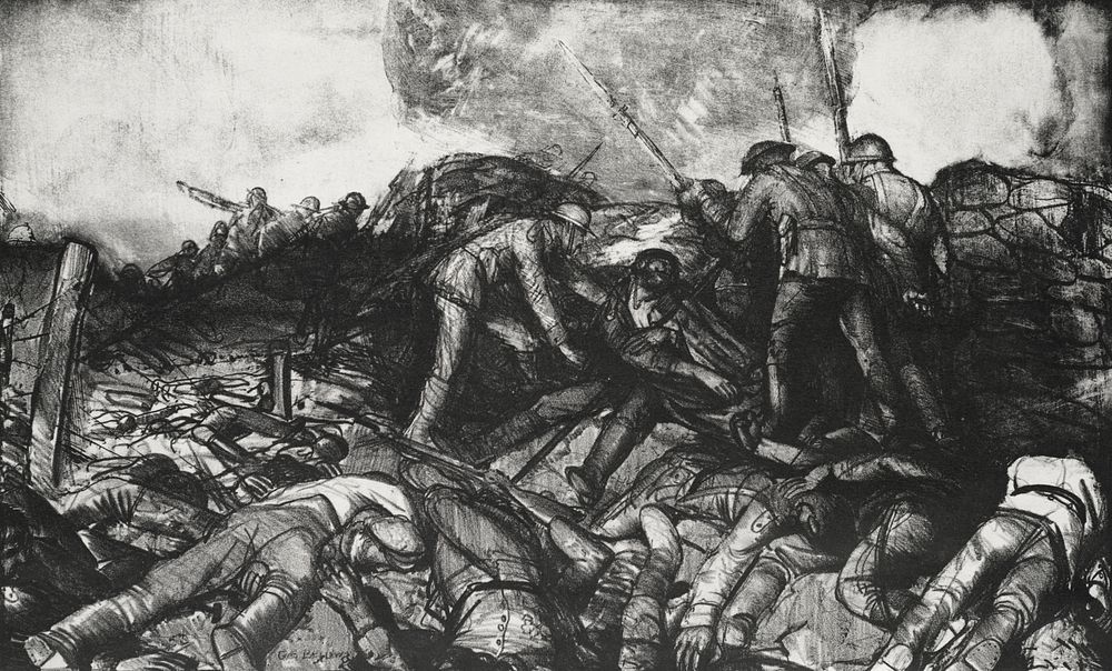 The charge (the Russian charge) (1918) print in high resolution by George Wesley Bellows. Original from the Boston Public…
