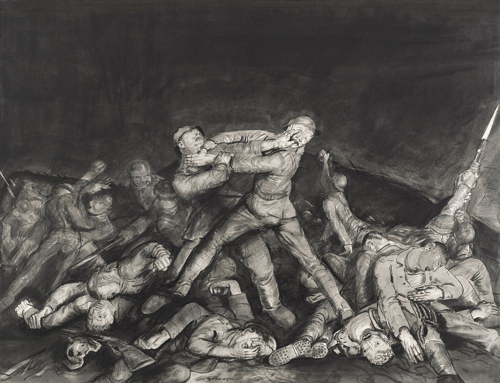 Ghost of Sergeant Pelly (1918) drawing in high resolution by George Wesley Bellows. Original from National Gallery of Art.…