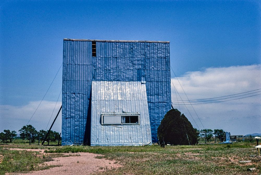 Drive-in Theater, Route 283, Mangum, Oklahoma (1982) photography in high resolution by John Margolies. Original from the…