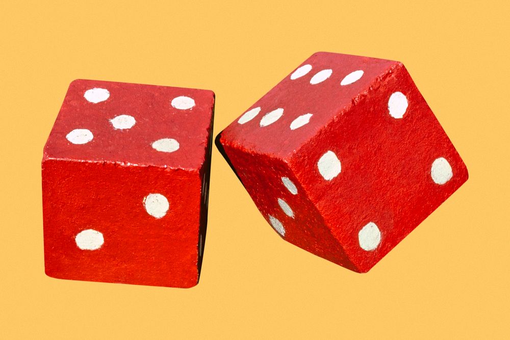 Vintage red dice psd, remixed from artworks by John Margolies