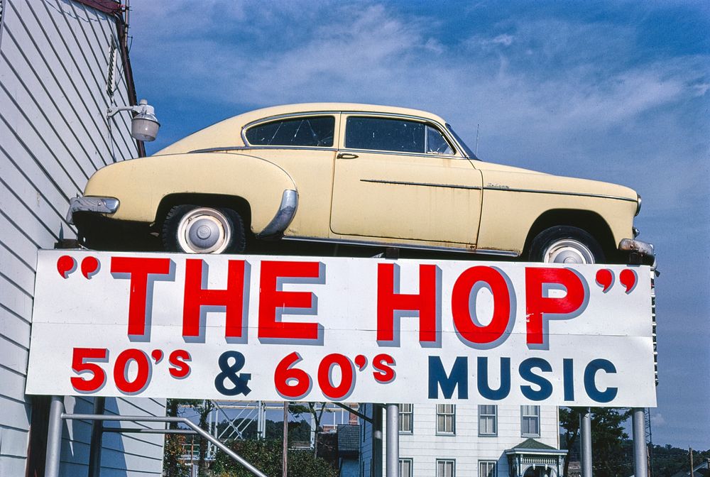 The Hop Night Club sign, York, Pennsylvania (1989) photography in high resolution by John Margolies. Original from the…