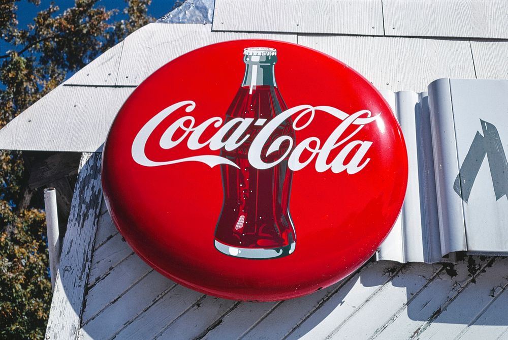 Coke Disc Todd's Cafe sign, Dakota City, Iowa (1987) photography in high resolution by John Margolies. Original from the…