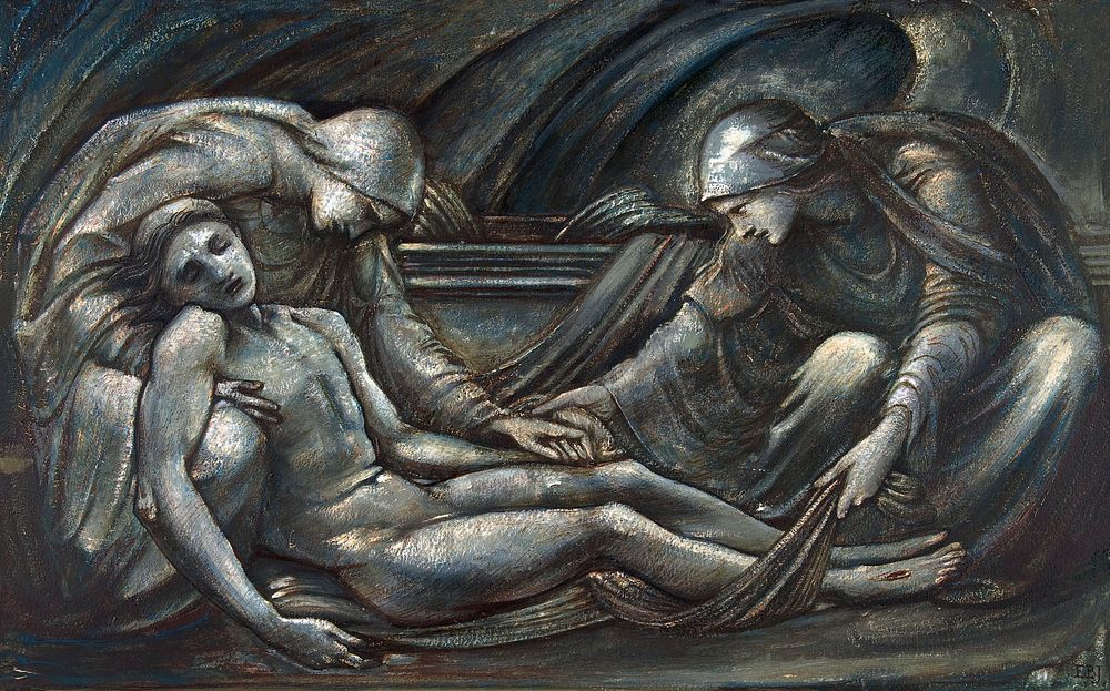 The Entombment (1879) drawing in high resolution by Sir Edward Burne&ndash;Jones. Original from the MET Museum. Digitally…