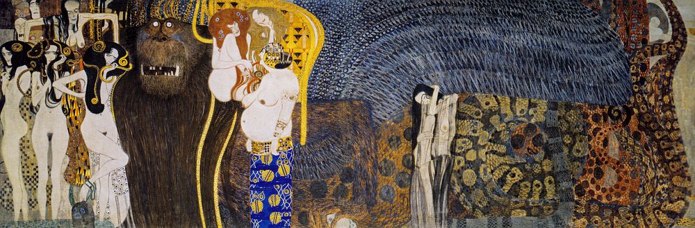 Gustav Klimt's The Hostile Powers (1902) famous painting. Original from Wikimedia Commons. Digitally enhanced by rawpixel.