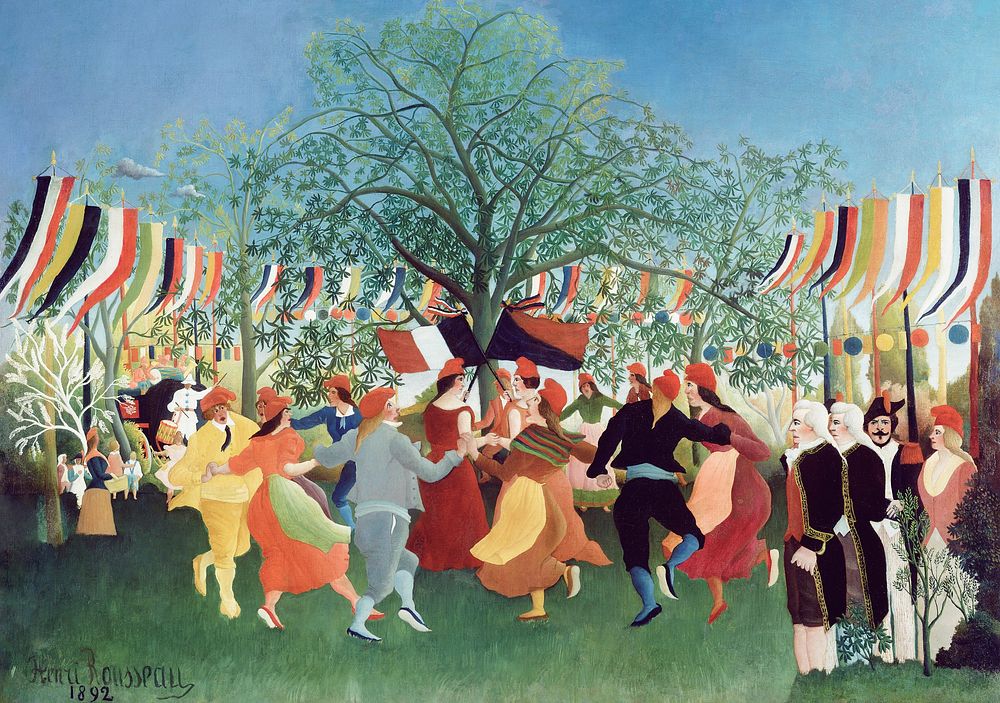 Henri Rousseau's a Centennial of Independence (1892) famous painting. Original from The Getty. Digitally enhanced by…