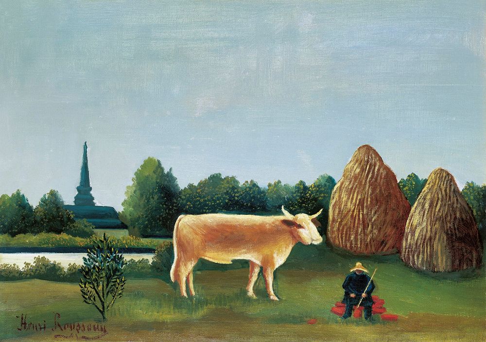 Henri Rousseau's Scene in Bagneux on the Outskirts of Paris (1909) famous painting. Original from Wikimedia Commons.…