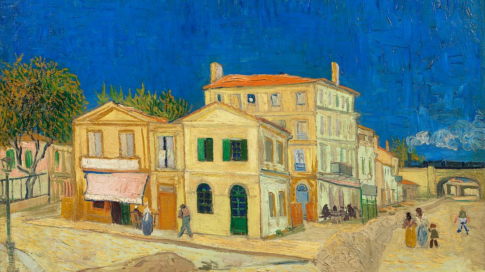 Van Gogh art wallpaper, desktop background, The yellow house