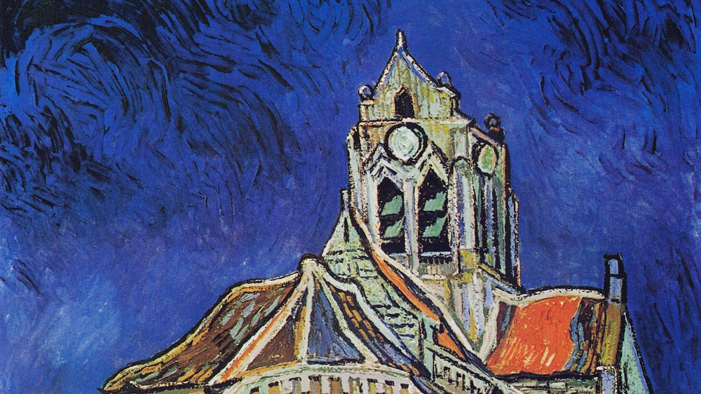 Van Gogh art wallpaper, desktop background, The Church at Auvers