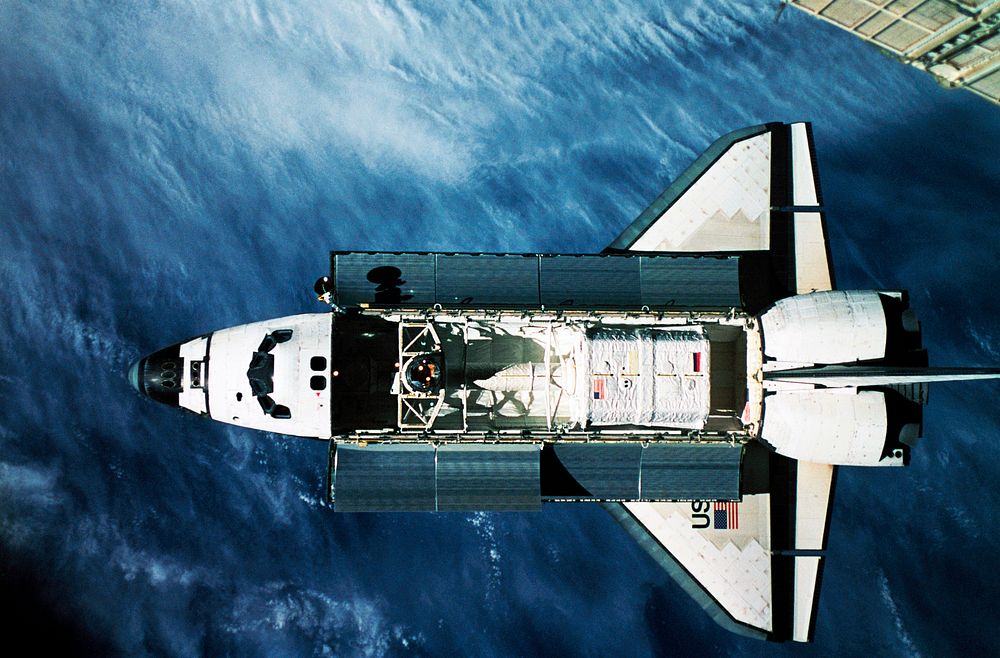 The space shuttle Atlantis taken from approximately 170 feet away by astronaut Shannon W. Lucid. Original from NASA .…