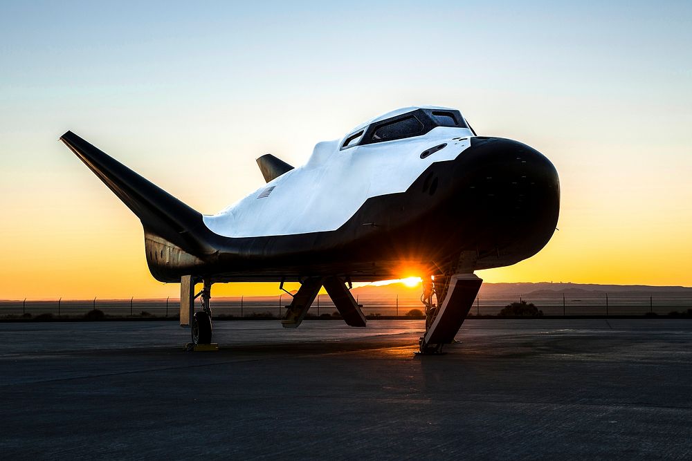 Dream Chaser at Sunrise - RELEASED, Sept 28th, 2017. Original from NASA. Digitally enhanced by rawpixel.