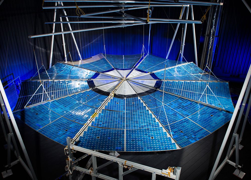 ATK Solar Array Deployment Test at NASA Plum Brook Station Space Power Facility. Original from NASA. Digitally enhanced by…