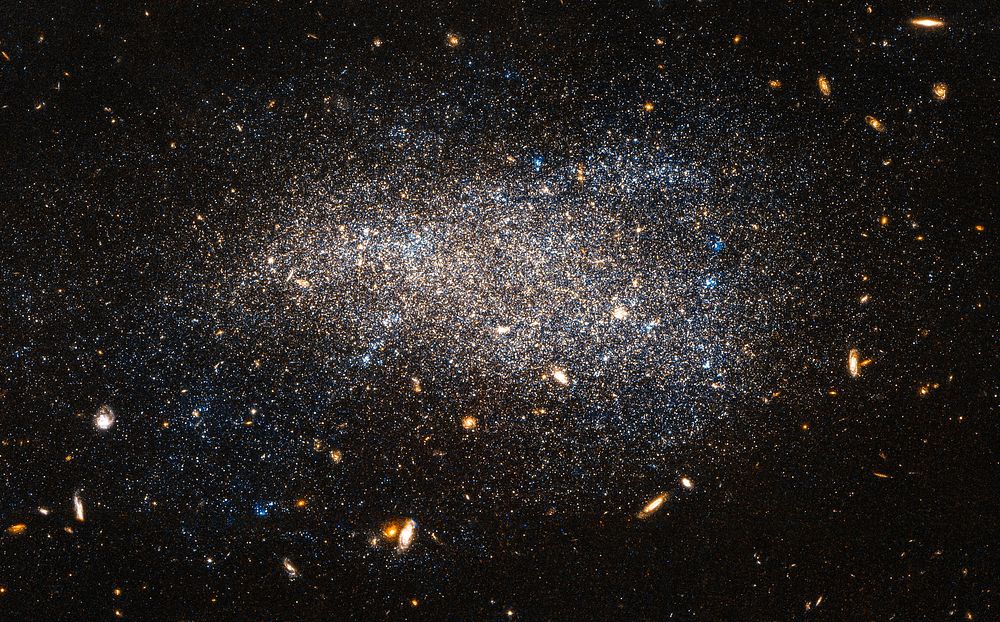 Hubble Nets a Subtle Swarm. This Hubble image shows NGC 4789A, a dwarf irregular galaxy in the constellation of Coma…