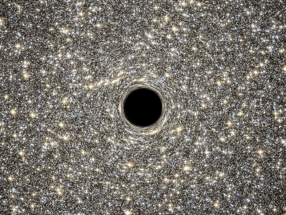 An illustration of a supermassive black hole. Original from NASA. Digitally enhanced by rawpixel.