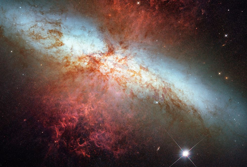 Hubble Monitors Supernova In Nearby Galaxy M82. Original from NASA. Digitally enhanced by rawpixel.