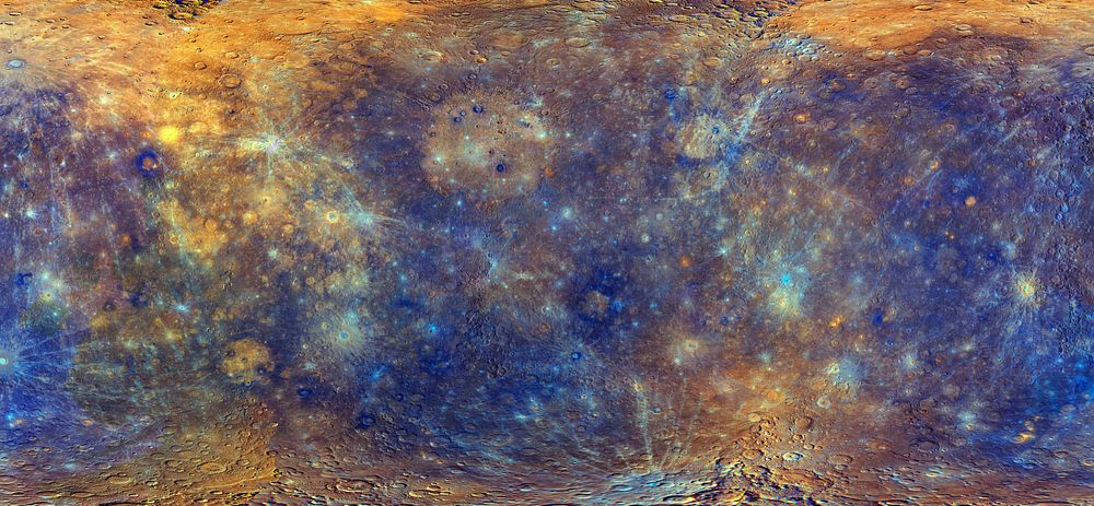 Enhanced color Mercury map. Aug 12th, 2017. Original from NASA. Digitally enhanced by rawpixel.