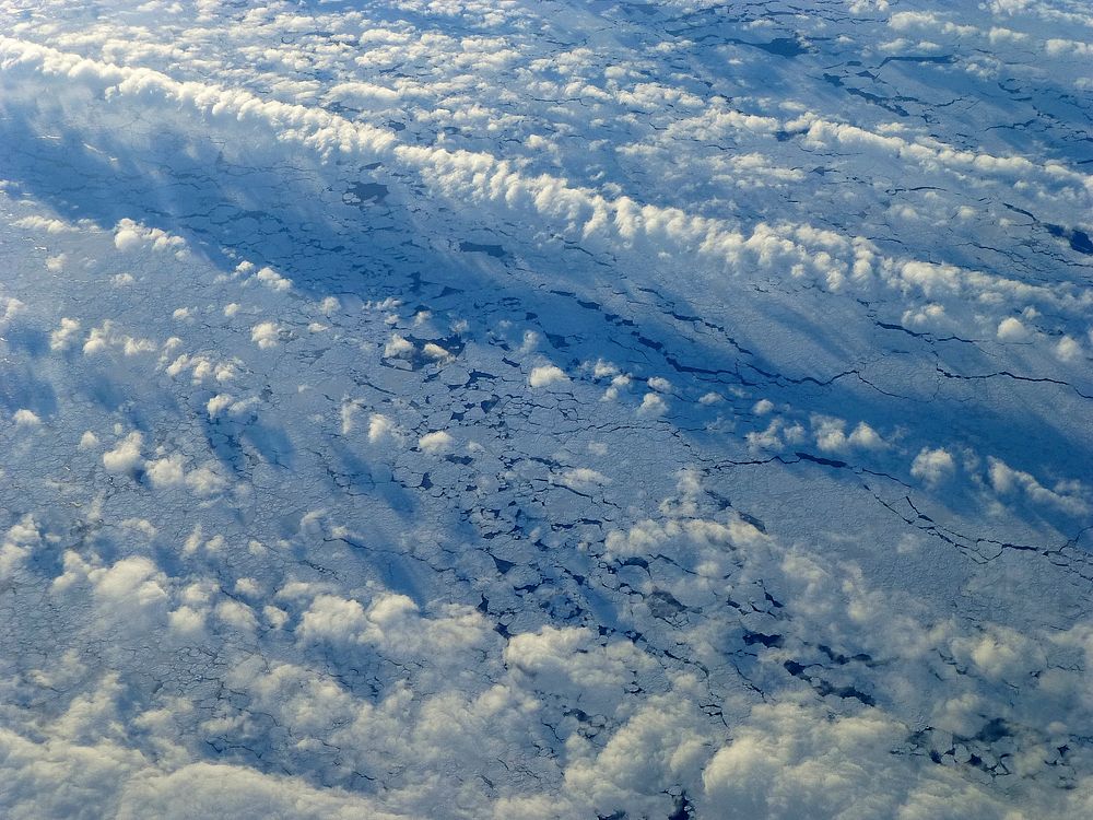 Clouds over sea ice. Original from NASA. Digitally enhanced by rawpixel.