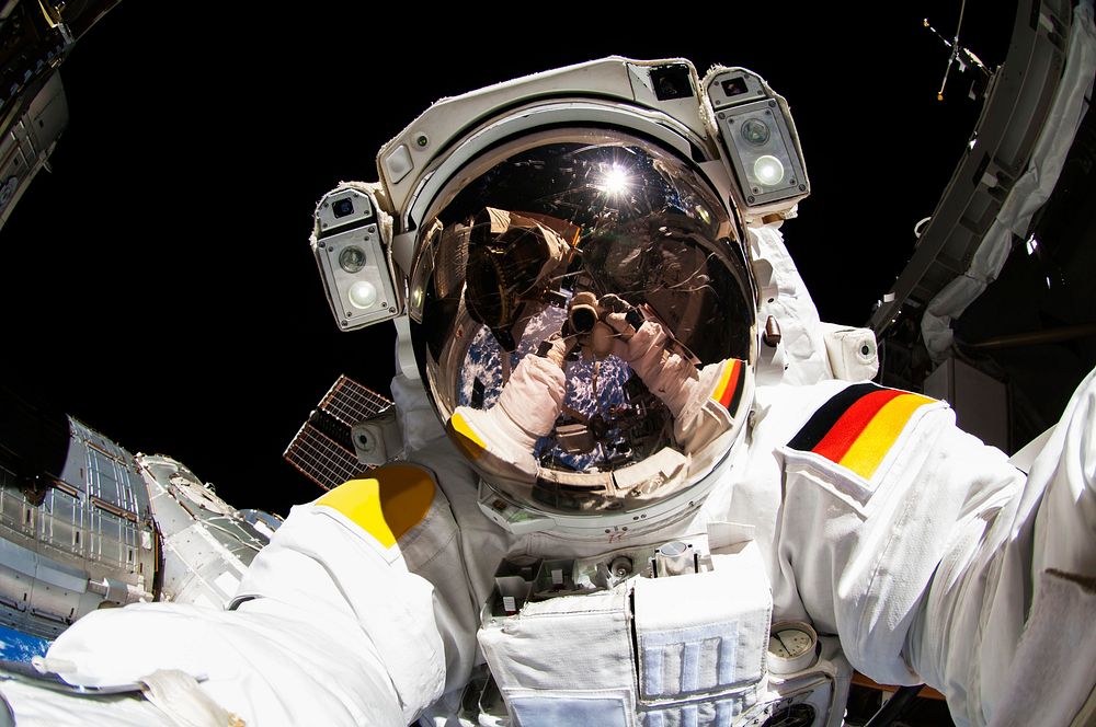 NASA astronauts in space - Oct 7th, 2014. Original from NASA. Digitally enhanced by rawpixel.