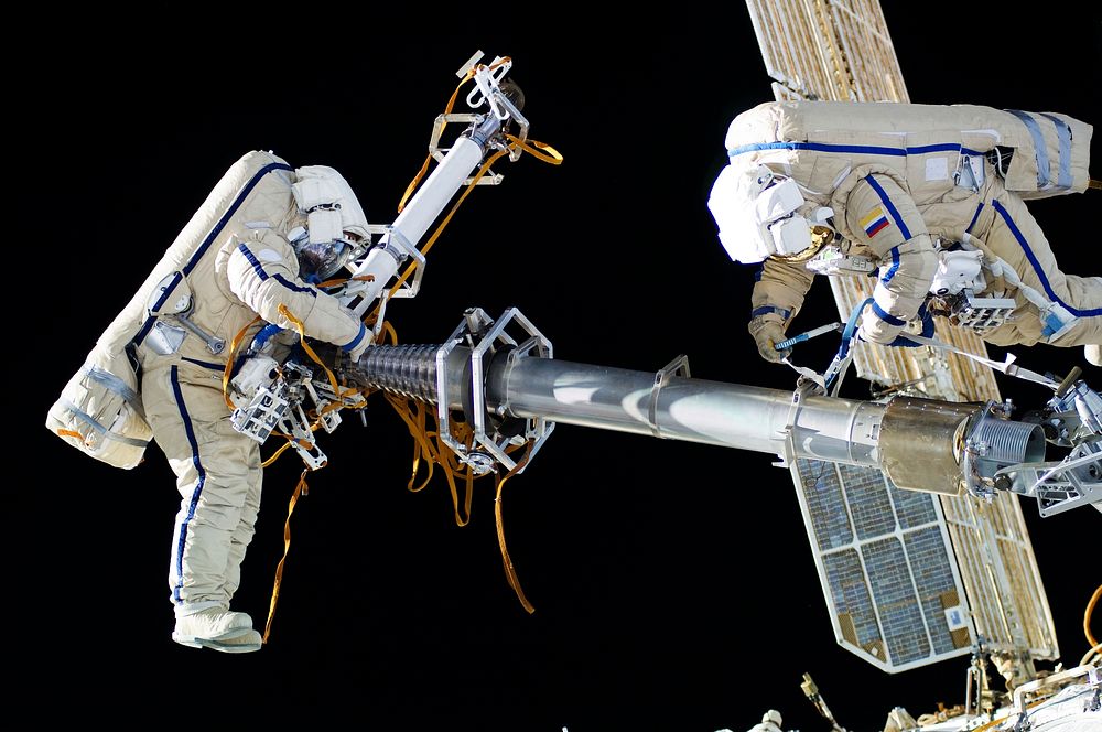 NASA astronauts in space - Feb 12th, 2012. Original from NASA. Digitally enhanced by rawpixel.