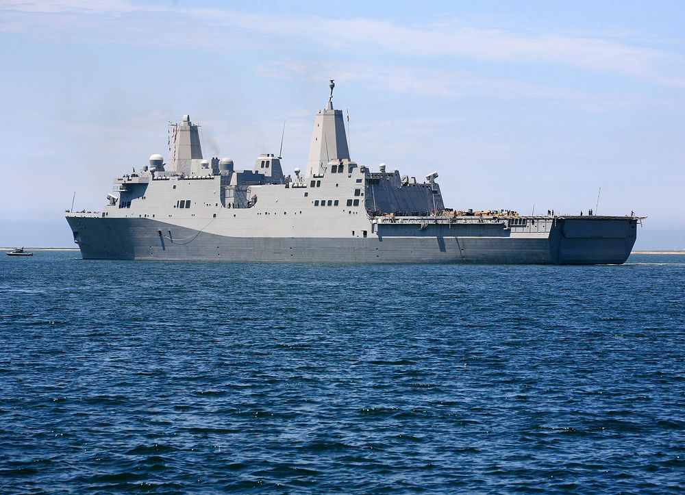 The USS Anchorage is being prepared for the Orion Underway Recovery Test 2. Original from NASA. Digitally enhanced by…