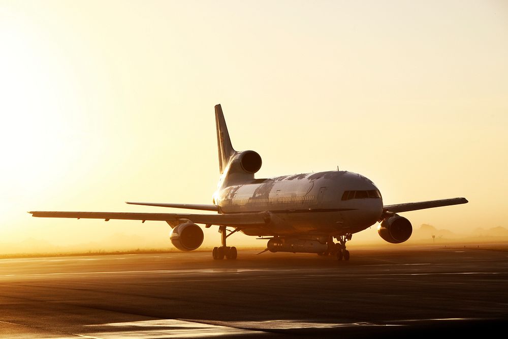 An Orbital ATK L-1011 Stargazer aircraft carrying a Pegasus XL Rocket with eight NASA Cyclone Global Navigation Satellite…