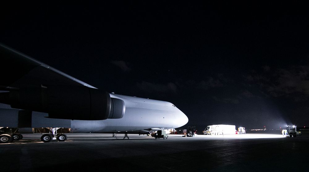 NOAA's Geostationary Operational Environmental Satellite-S (GOES-S) will be loaded into a U.S. Air Force C-5M Super Galaxy…