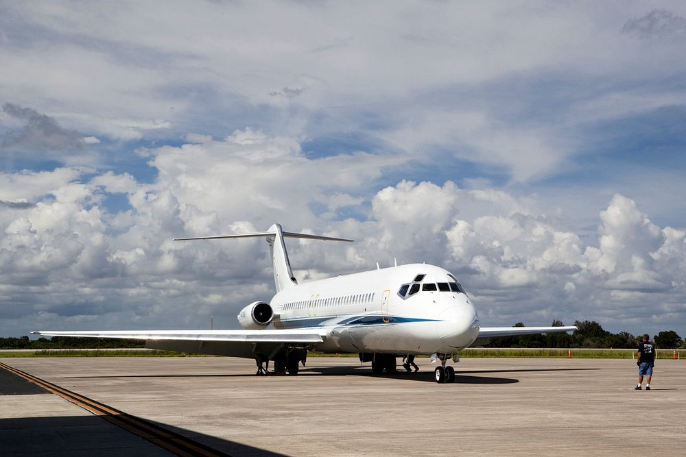 A NASA aircraft arrives at the Shuttle Landing Facility at NASA's Kennedy Space Center in Florida. Original from NASA.…