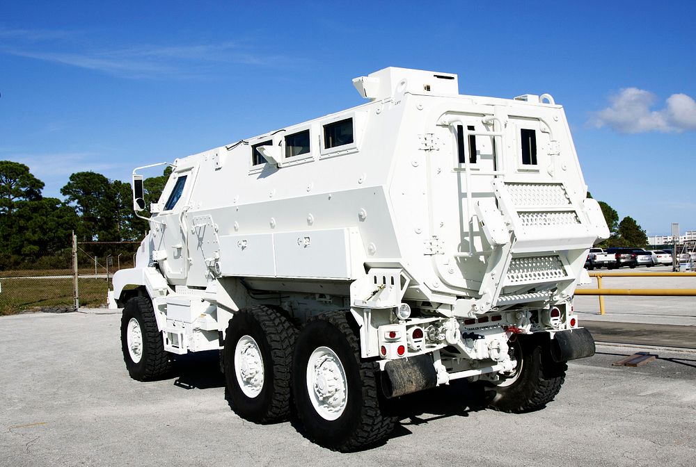 New emergency egress vehicle, called MRAP, vehicles arrived at Kennedy Space Center in Florida from the U.S. Army Red River…