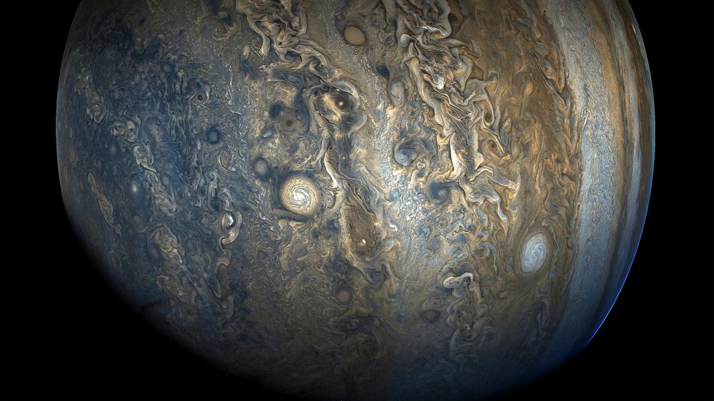 Jupiter's stunning southern hemisphere. Original from NASA. Digitally enhanced by rawpixel.
