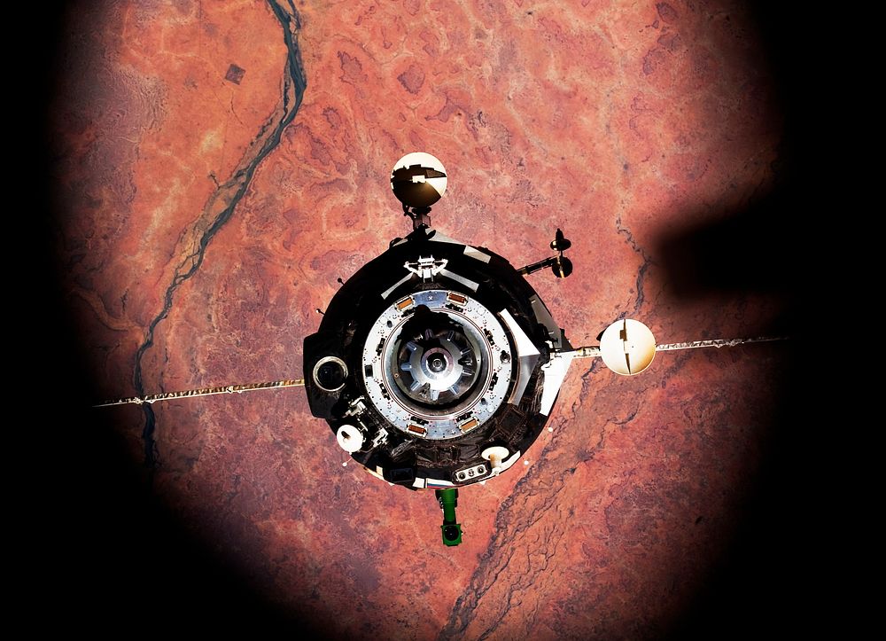 The Soyuz TMA-16 spacecraft is featured in this image photographed by an Expedition 22 crew member on the International…