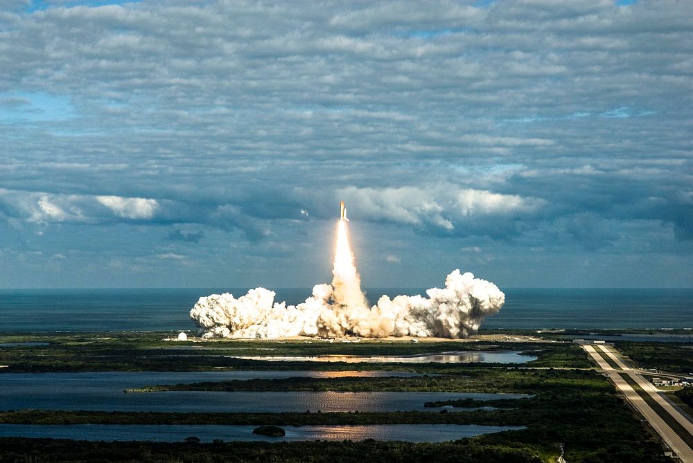 Space shuttle Atlantis and its four-member STS-135 crew head toward Earth orbit and rendezvous with the International Space…