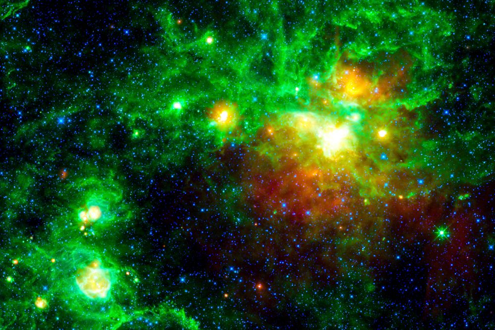 This image from NASA's Wide-field Infrared Survey Explorer highlights several star-forming regions. Original from NASA.…