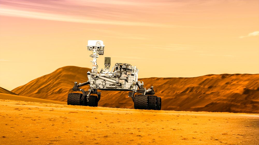 Mars rover on Mars expedition. Original from NASA. Digitally enhanced by rawpixel.