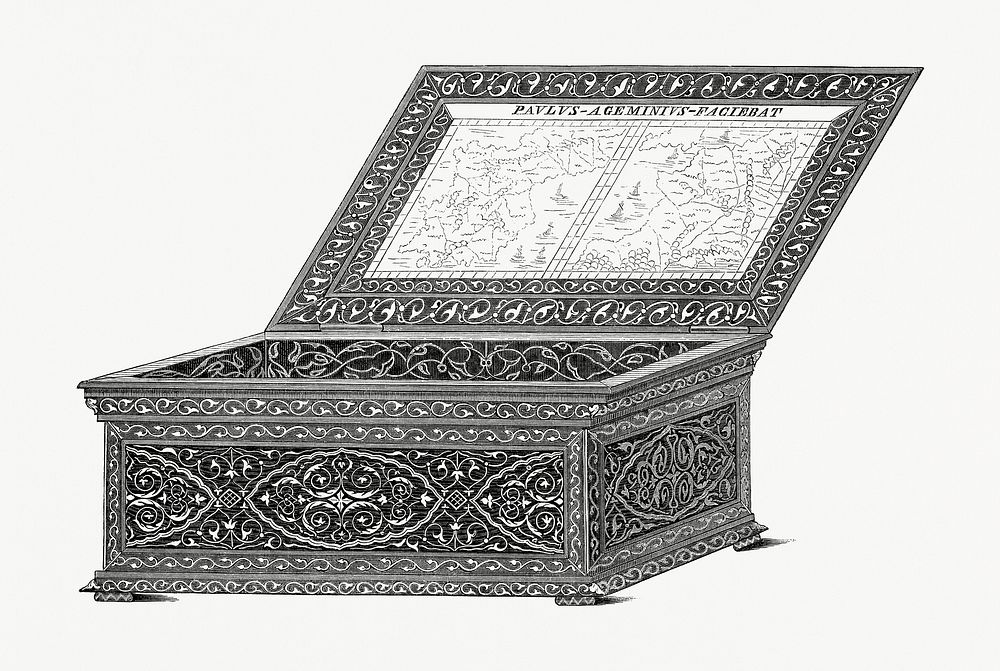 Box of Damascene All' Azzimina (1862) from Gazette Des Beaux-Arts, a French art review. Digitally enhanced from our own…