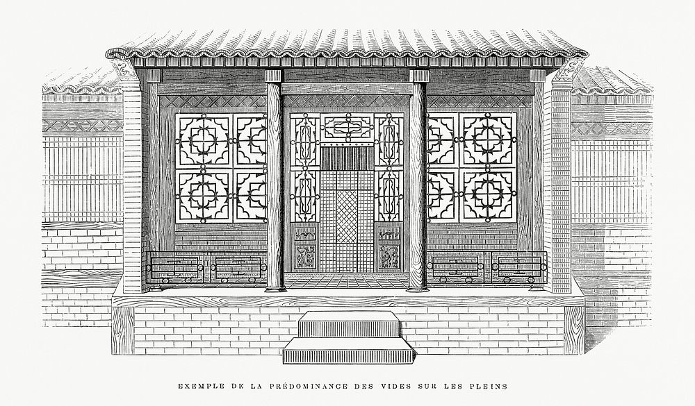 Example of the Predominance of Voids on the Full-House of Scholar in China (1862) from Gazette Des Beaux-Arts, a French art…