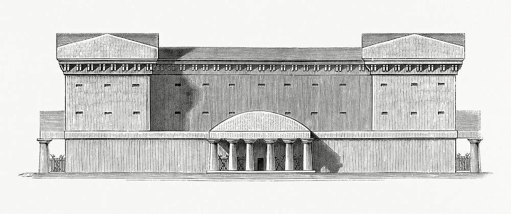 Example of the Predominance of Full on Voids of Prison d'Aix, in Provence, built by Ledoux (1862) from Gazette Des Beaux…