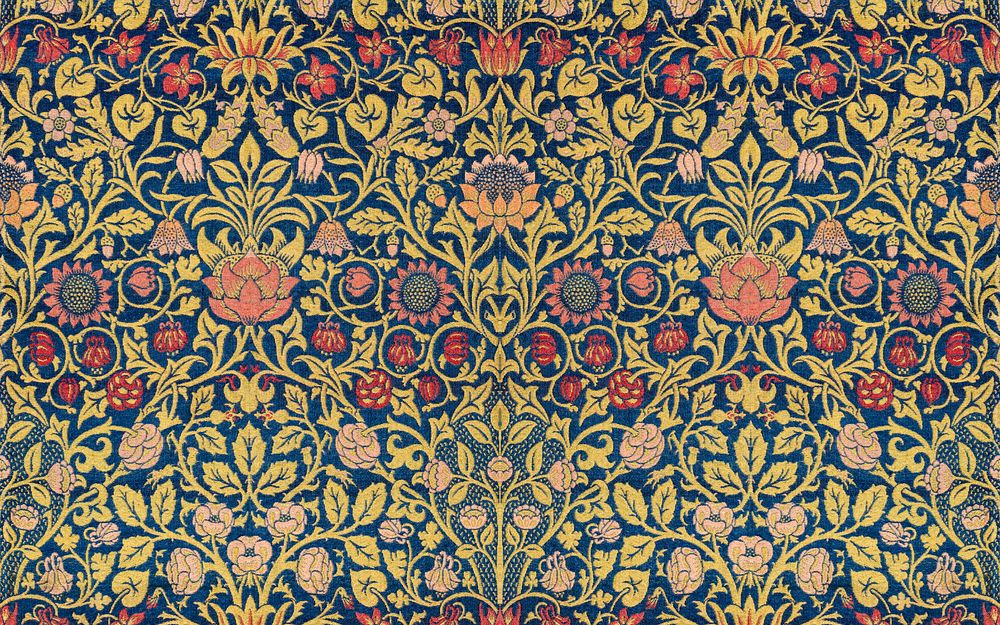 William Morris's Violet and Columbine (1883) famous pattern. Original from The Cleveland Museum of Art. Digitally enhanced…